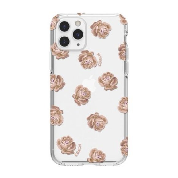 COACH Pink Peony Glitter Floral iPhone 11 PRO Hard Case